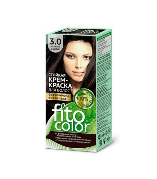 Farba do włosów 3,0 Ciemny Kasztan FITOCOLOR - Naturalne Kosmetyki